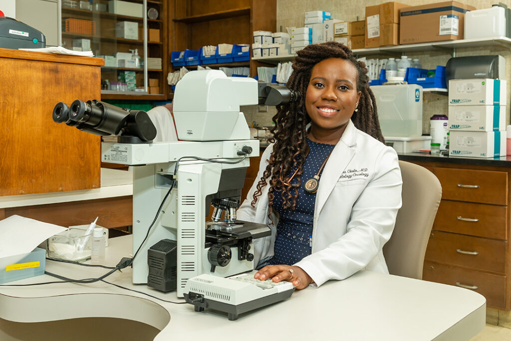 SGU student doing research