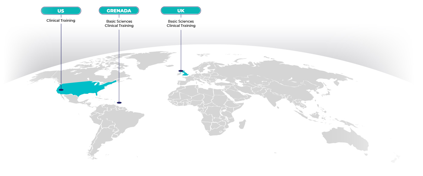 One MD Degree Program, Three Locations Map