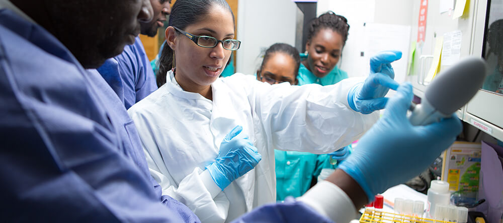 SGU veterinary medicine students learn how to create and test samples