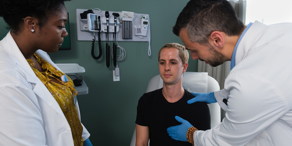 Young man at the doctor