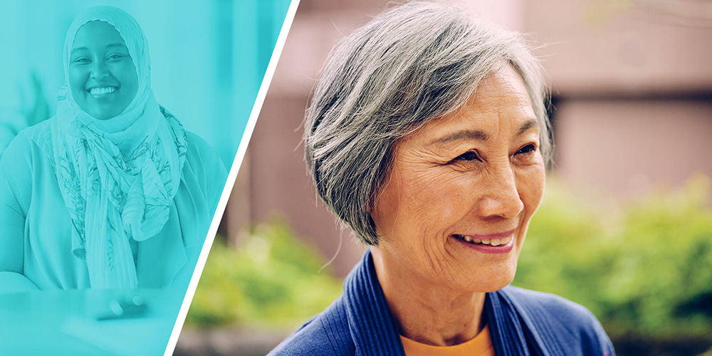 Two women who represent a culturally diverse group of patients