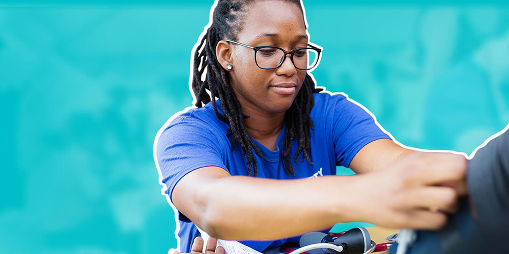 Primary care doctor treating patient