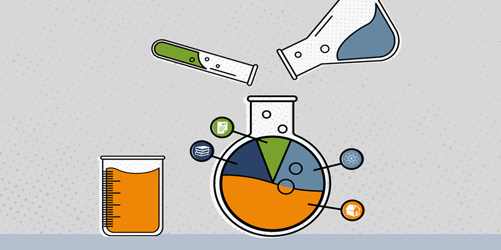 illustration of beakers symbolizing cost of medical school