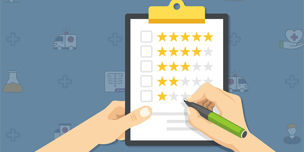 Clipboard depicting medical school ratings