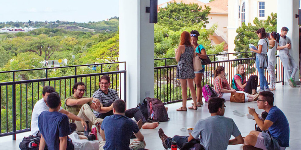 Students Relaxing on Campus