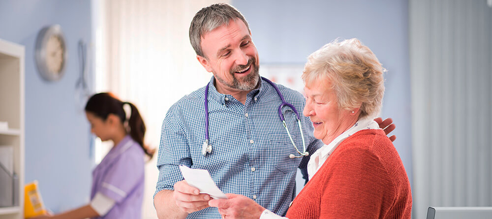 Doctor with an older patient