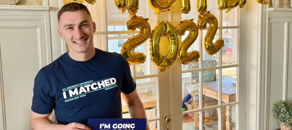 SGU Student Celebrating Match Day