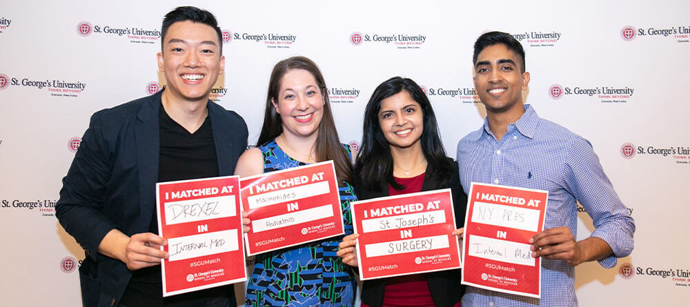 SGU students celebrate receiving their residency matches