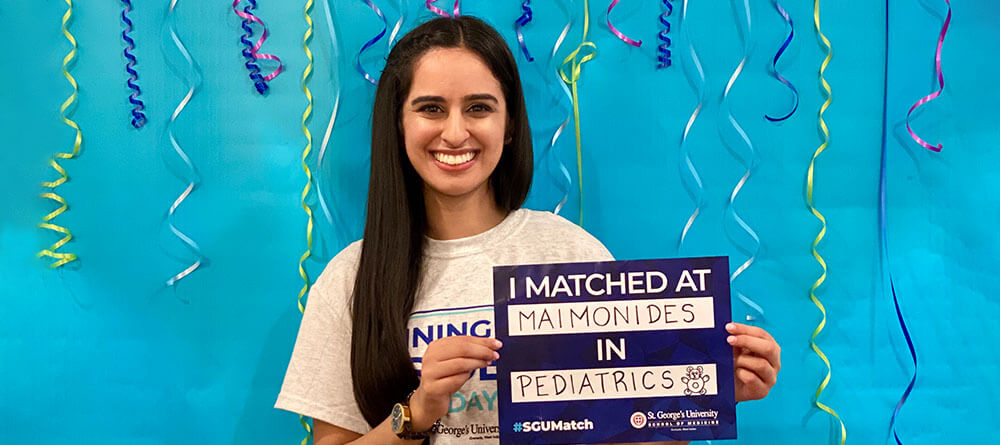 An SGU student celebrates their residency placement on SGU Match Day