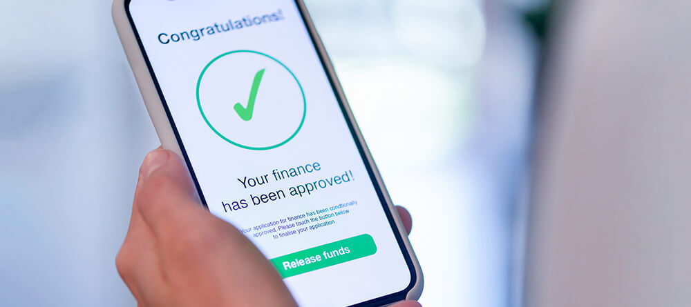 Student getting student loan approval confirmation