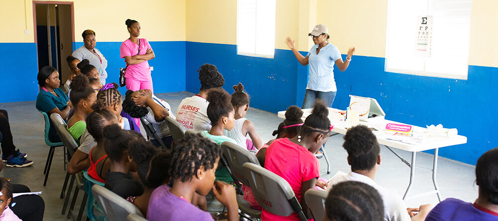 Global health meeting at SGU