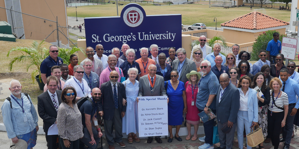 Dr. Charles R. Modica with St. George’s University faculty, staff, and alumni