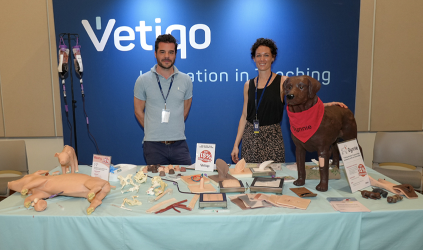 Several sponsors were on hand, including Vetiqo, to showcase various simulation devices to conference goers. The models displayed are used in training veterinarians, farmers, and veterinary technicians as well as in experimental animal science.