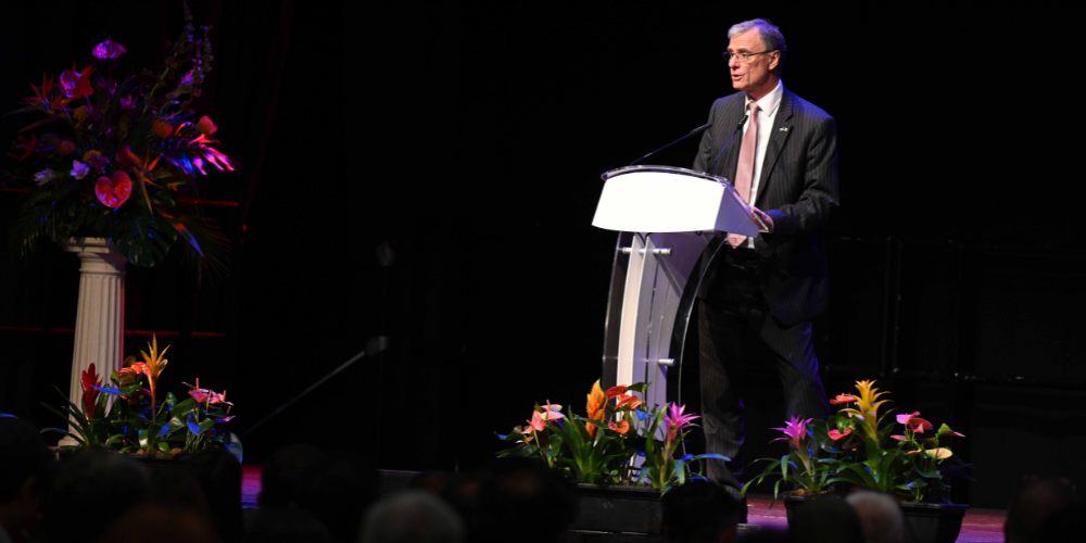Dr. David Stoker at the Fall 2025 Northumbria University White Coat Ceremony