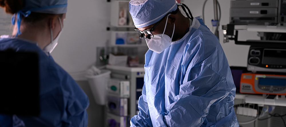 Doctor performing surgery