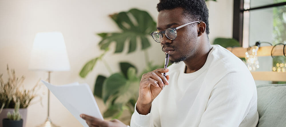 A pre-med student studies materials for the MCAT