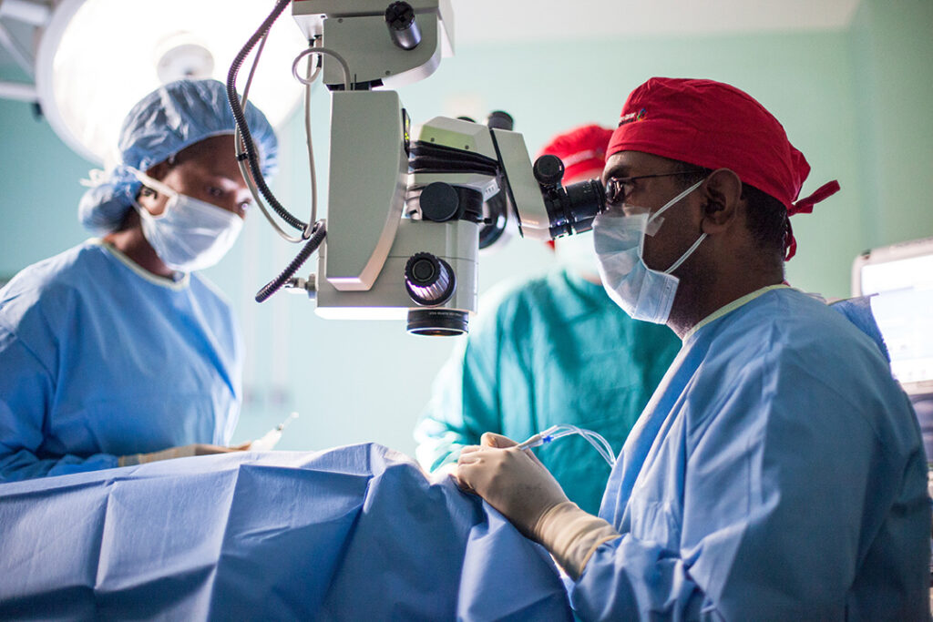 SGU grad performing surgery