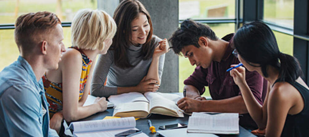 Students gather for a group study session