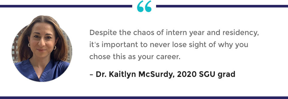 Pull quote from SGU graduate Dr. Kaitlyn McSurdy