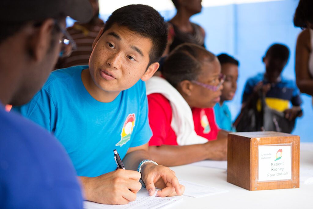 SGU students volunteer at a World Kidney Day health fair
