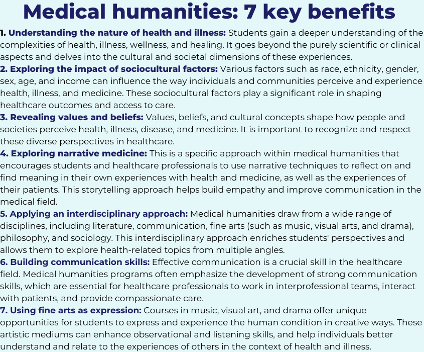 7 key benefits of the medical humanities