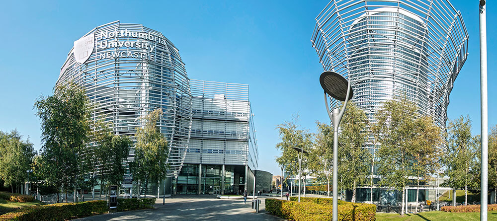 Buildings on the Northumbria campus in Newcastle, England