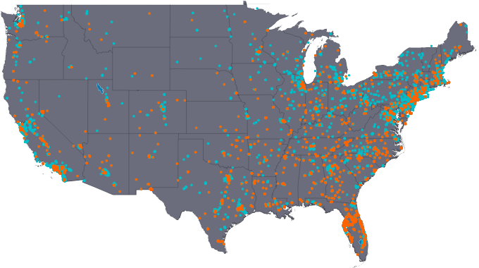US Map showing doctor shortages